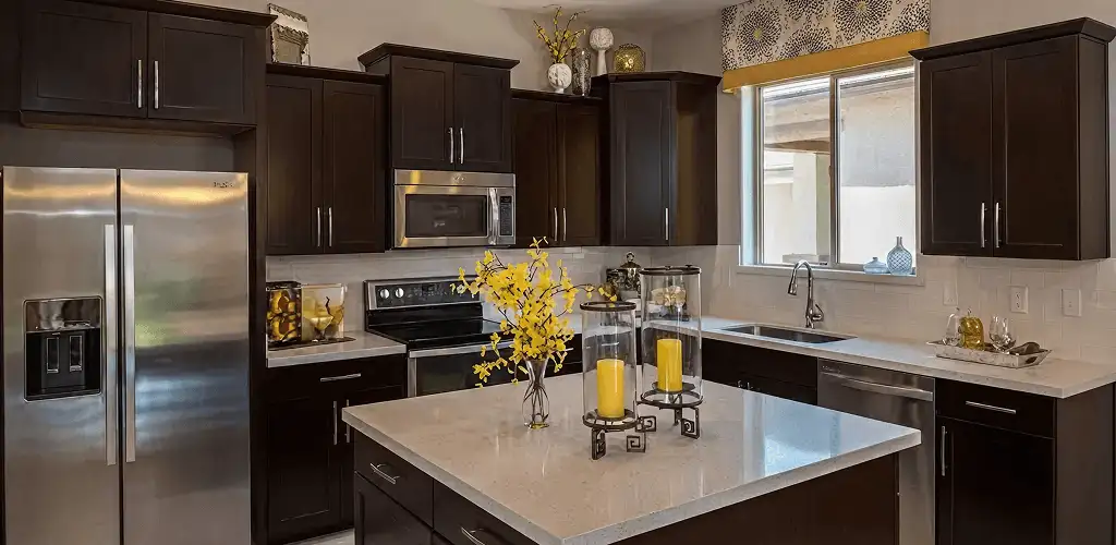 Cabinet painting results with freshly painted kitchen cabinets in Mesa, AZ