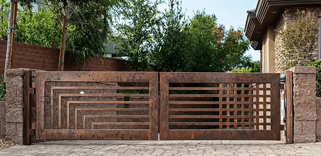 Custom driveway gate installation for a home entrance in Mesa, AZ