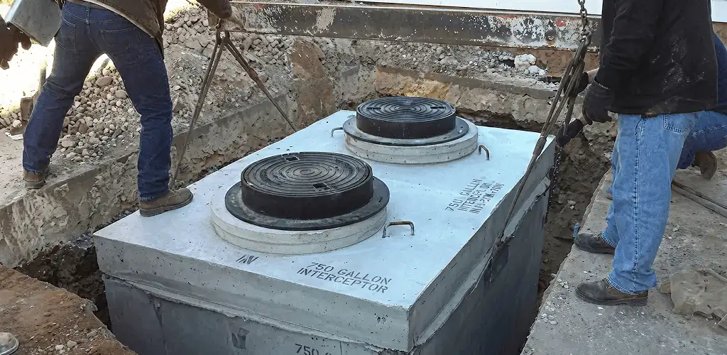 Grease trap installation for a commercial property drainage system in Mesa, AZ