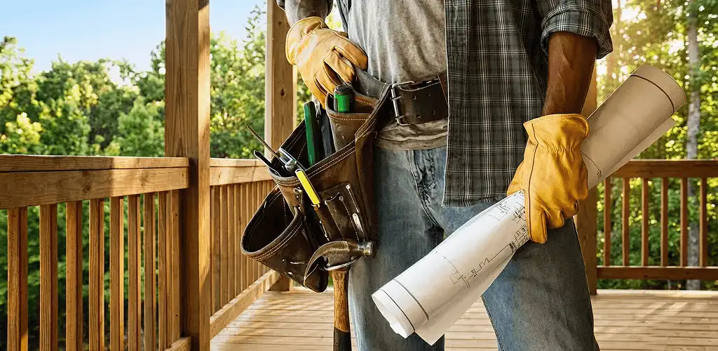 Professional handyman with tool belt ready for home repairs in Mesa, AZ